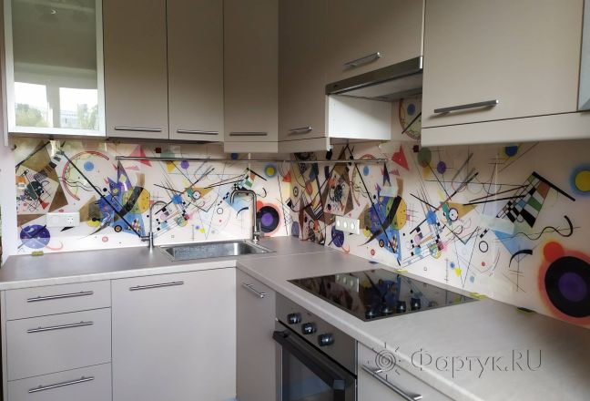 Стеновая панель фото: абстракционизм кандинского , заказ #ИНУТ-4171, Серая кухня. Изображение 207554