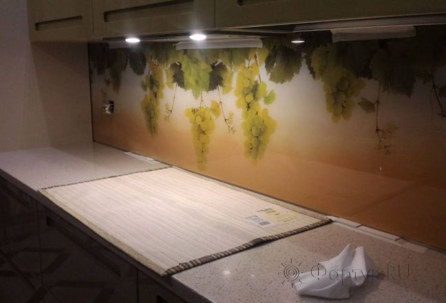 Стеновая панель фото: грозди винограда., заказ #УТ-134, Серая кухня. Изображение 111828