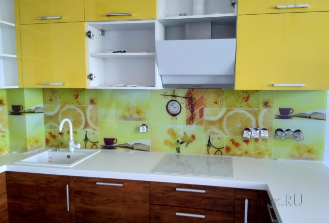Скинали для кухни фото: коллаж в лимонных оттенках, заказ #ИНУТ-1535, Желтая кухня. Изображение 205638