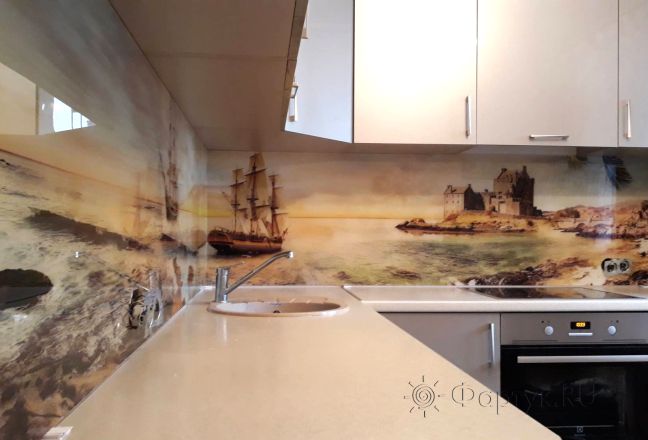 Стеновая панель фото: корабли в море, заказ #ИНУТ-1480, Серая кухня. Изображение 185962