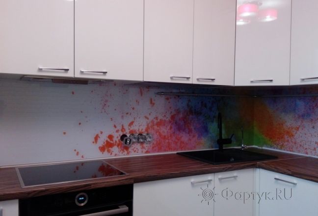 Фартук для кухни фото: краски, заказ #УТ-1558, Белая кухня.