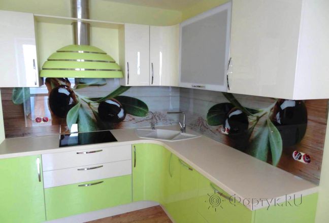 Скинали для кухни фото: ветки оливы., заказ #S-482, Зеленая кухня. Изображение 111836