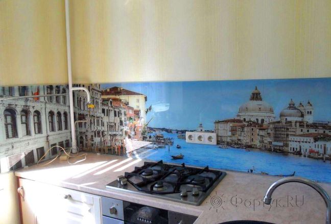 Фартук для кухни фото: живописный канал, венеция., заказ #SN-192, Белая кухня. Изображение 110944