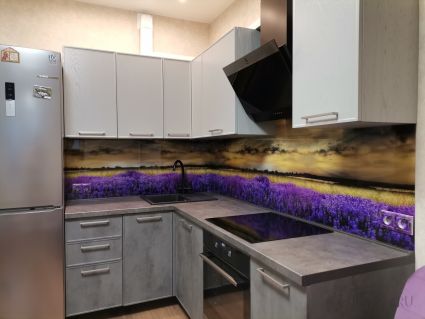 Стеновая панель фото: , заказ #ИНУТ-008913, Серая кухня.