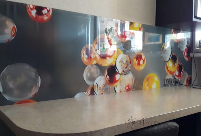 Стеновая панель фото: 3d шары , заказ #ИНУТ-1517, Серая кухня. Изображение 110408