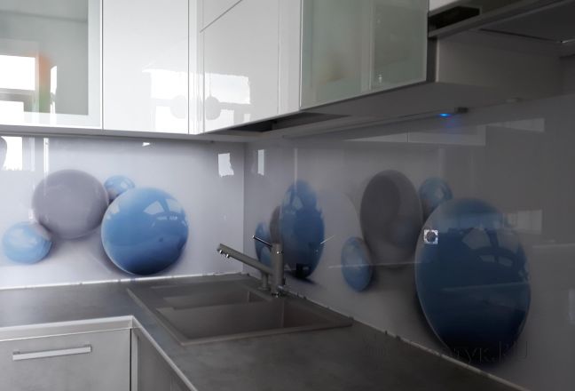 Стеновая панель фото: 3d шары , заказ #ИНУТ-1830, Серая кухня. Изображение 110410