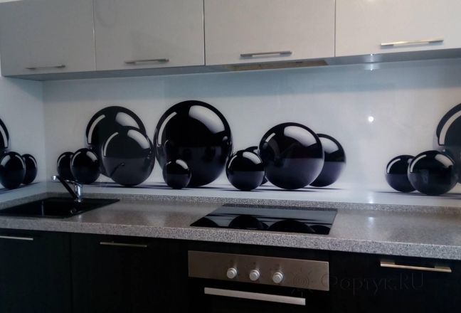 Скинали фото: 3d шары , заказ #ИНУТ-3112, Черная кухня. Изображение 110412