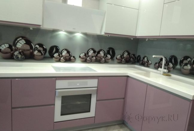 Фартук фото: 3d шары , заказ #ИНУТ-4912, Фиолетовая кухня. Изображение 197490