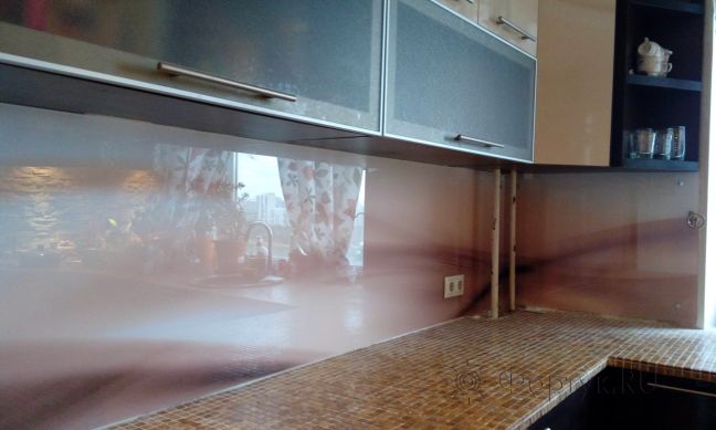 Фартук с фотопечатью фото: абстрактная волна, заказ #Ут-946, Коричневая кухня.