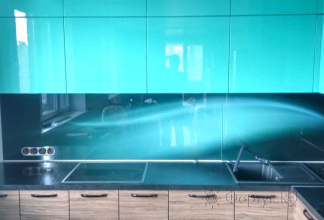 Стеклянная фото панель: абстрактная волна, заказ #ГМУТ-091, Синяя кухня. Изображение 110770