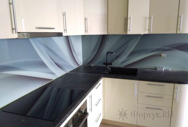 Фартук с фотопечатью фото: абстрактная волна, заказ #ИНУТ-1194, Коричневая кухня.