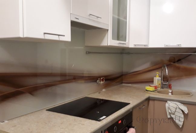 Фартук с фотопечатью фото: абстрактная волна, заказ #ИНУТ-1429, Коричневая кухня. Изображение 181324