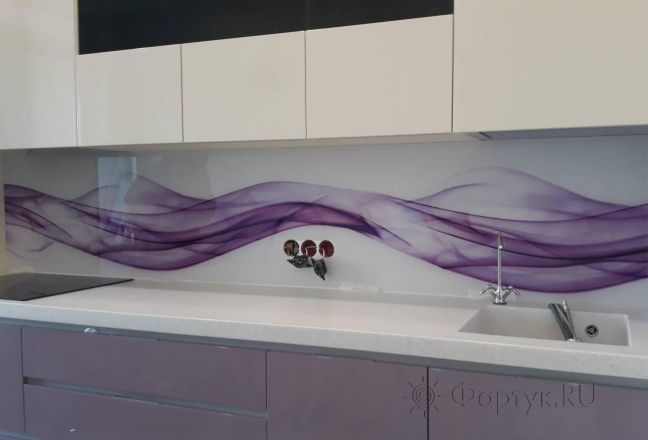 Фартук фото: абстрактная волна, заказ #ИНУТ-2069, Фиолетовая кухня. Изображение 110438