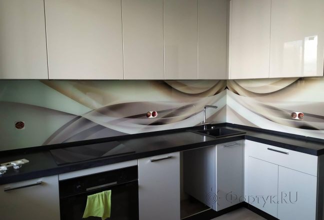 Фартук с фотопечатью фото: абстрактная волна, заказ #ИНУТ-4092, Коричневая кухня. Изображение 200776