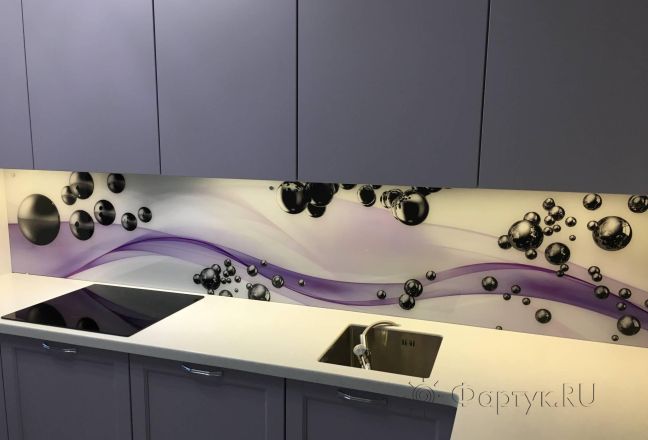 Фартук фото: абстрактная волна, заказ #КРУТ-2457, Фиолетовая кухня. Изображение 248930