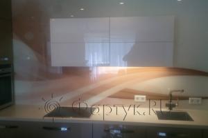 Фартук с фотопечатью фото: абстрактные коричневые волны., заказ #S-1277, Коричневая кухня.