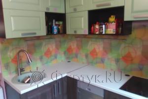 Стеновая панель фото: абстрактный рисунок, заказ #УТ-727, Серая кухня.
