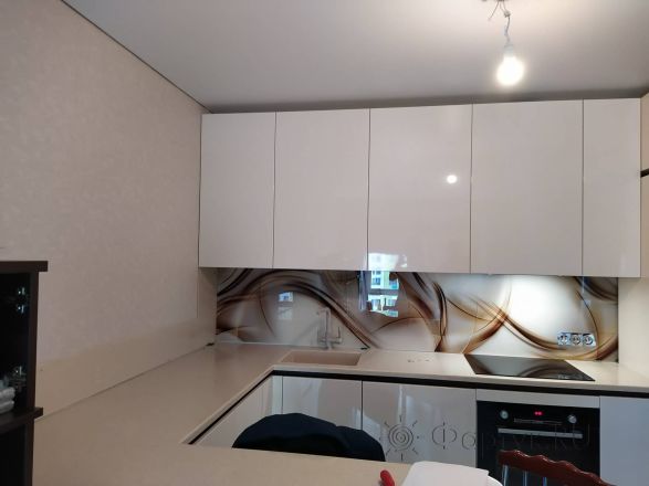 Фартук для кухни фото: абстрактный узор, заказ #ИНУТ-5775, Белая кухня.