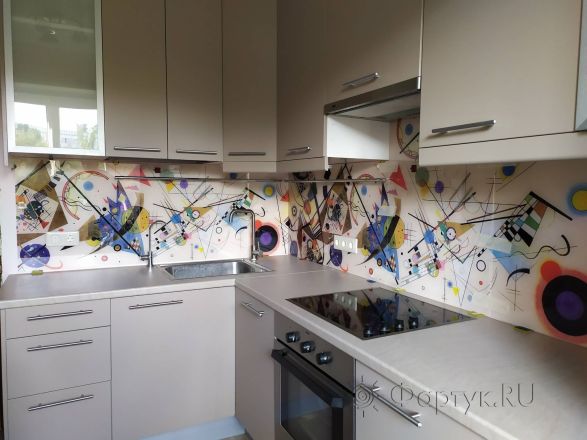 Стеновая панель фото: абстракционизм кандинского , заказ #ИНУТ-4171, Серая кухня.