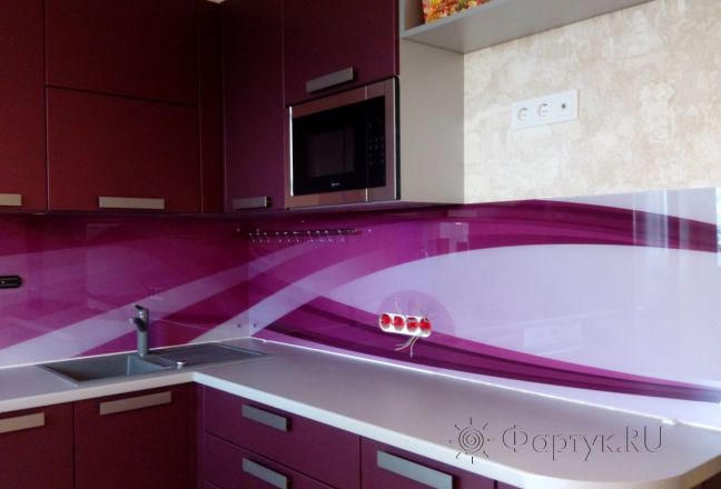 Фартук фото: абстракция, заказ #УТ-2346, Фиолетовая кухня. Изображение 110432