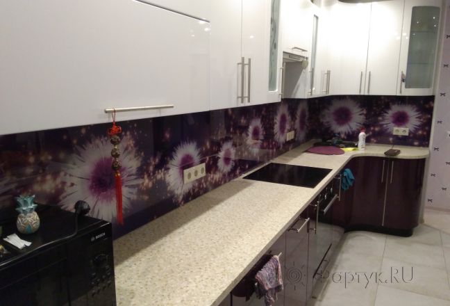 Фартук фото: абстракция, заказ #ИНУТ-631, Фиолетовая кухня.