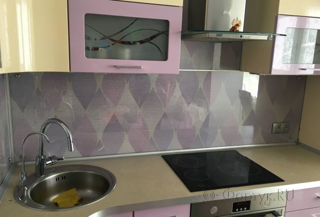 Фартук фото: абстракция, заказ #КРУТ-2108, Фиолетовая кухня.