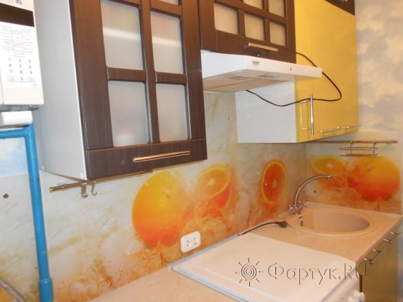 Скинали для кухни фото: апельсины, заказ #РРУТ-002, Желтая кухня.