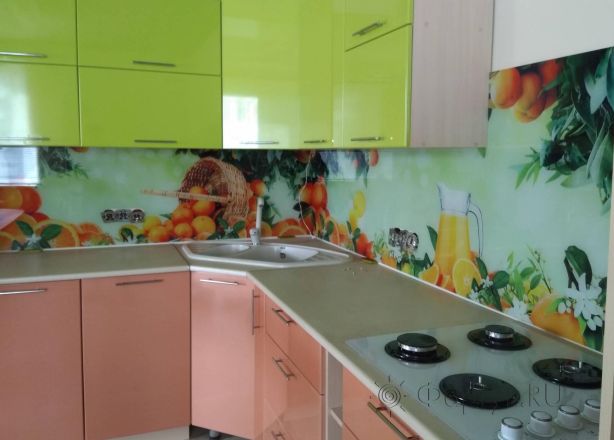 Скинали для кухни фото: апельсины, заказ #ИНУТ-2262, Зеленая кухня.