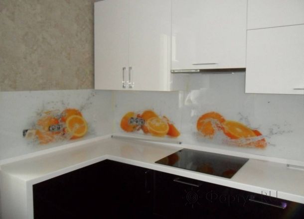 Скинали фото: апельсины в брызгах воды, заказ #SN-277, Черная кухня.