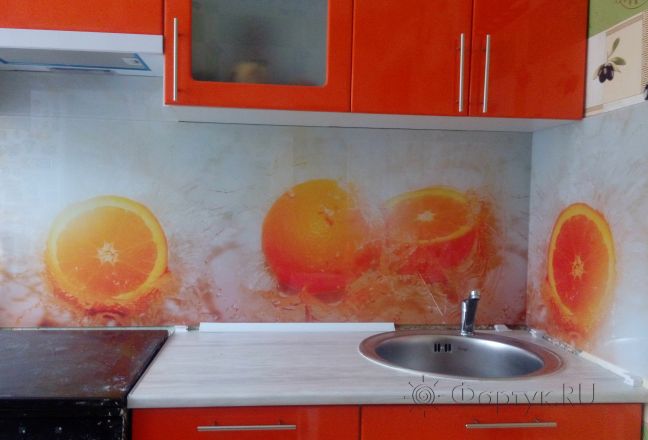 Скинали фото: апельсины в воде, заказ #ИНУТ-688, Красная кухня. Изображение 112086