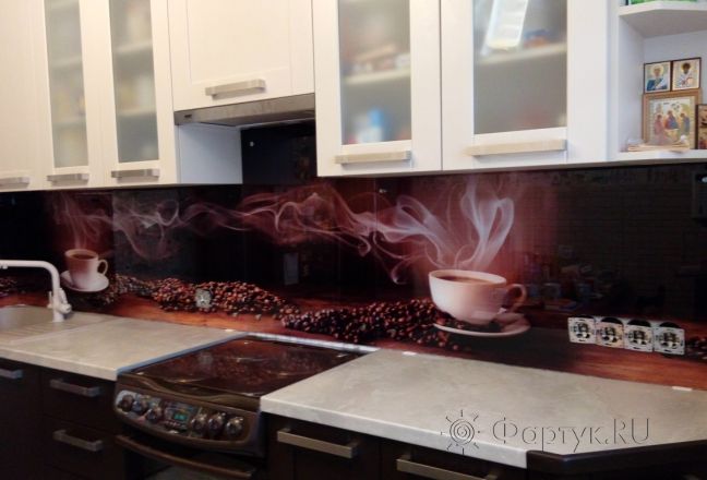 Фартук с фотопечатью фото: ароматный кофе, заказ #УТ-2146, Коричневая кухня. Изображение 185846
