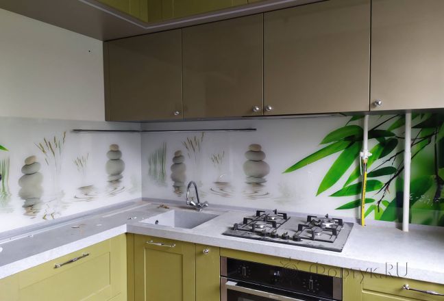 Скинали для кухни фото: бамбук , заказ #ИНУТ-6285, Зеленая кухня. Изображение 278058