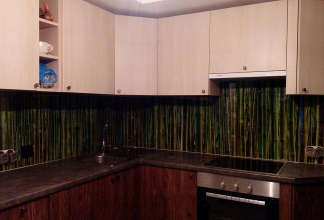 Фартук с фотопечатью фото: бамбуковая роща, заказ #ИНУТ-396, Коричневая кухня.
