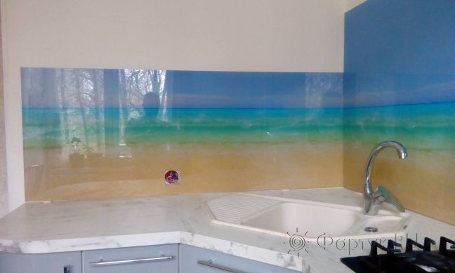 Стеновая панель фото: берег моря, заказ #ИНУТ-198, Серая кухня.
