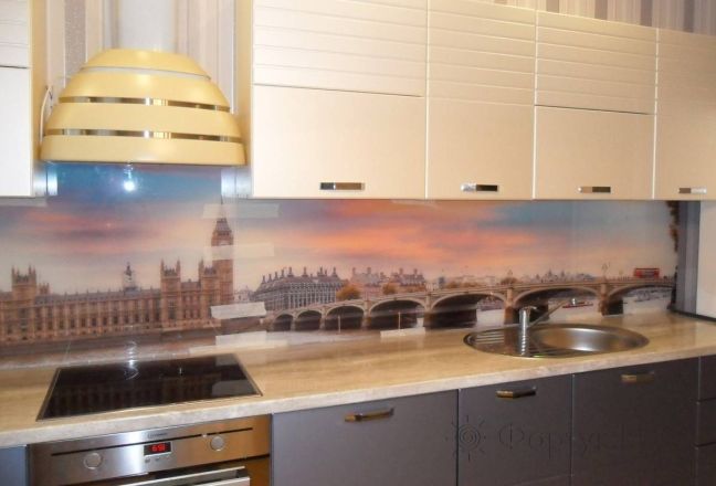 Стеновая панель фото: биг-бен, лондон., заказ #S-1009, Серая кухня. Изображение 110836