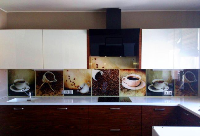 Фартук с фотопечатью фото: бодрящий кофе. , заказ #SK-220, Коричневая кухня.