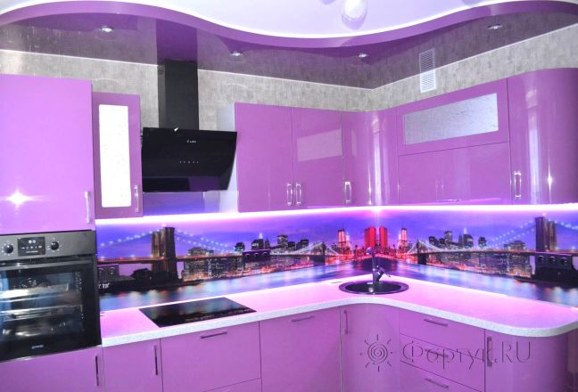 Фартук фото: бруклин в фиолетовом цвете, заказ #ИНУТ-1504, Фиолетовая кухня. Изображение 110840