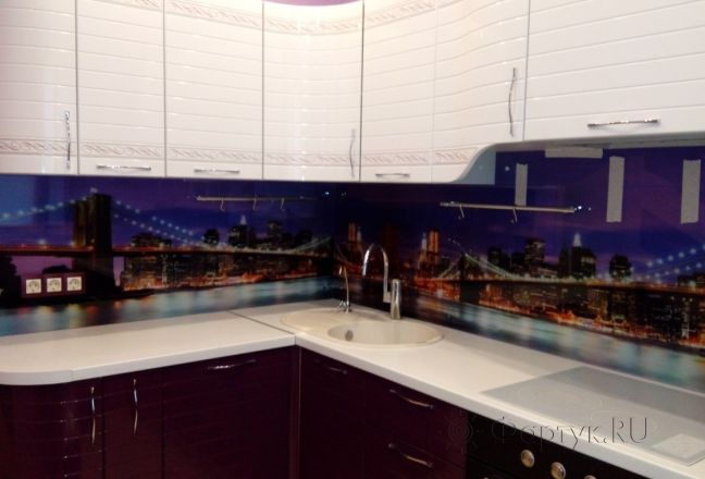 Фартук фото: бруклинский мост, заказ #УТ-930, Фиолетовая кухня. Изображение 110840