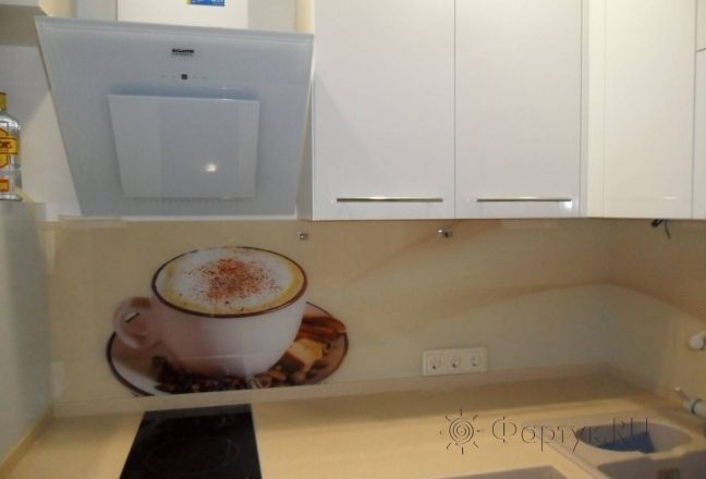 Фартук для кухни фото: чашка кофе, заказ #УТ-186, Белая кухня. Изображение 83586
