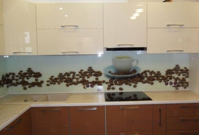 Фартук с фотопечатью фото: чашка кофе на белом фоне., заказ #S-1161, Коричневая кухня. Изображение 111144