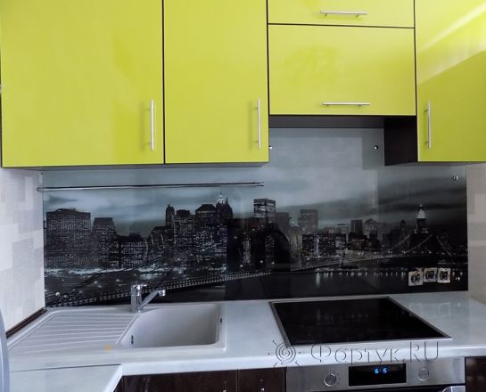 Скинали для кухни фото: черно-белый бруклин, заказ #УТ-473, Зеленая кухня.