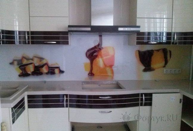 Фартук для кухни фото: дольки апельсина в шоколаде., заказ #SK-606, Белая кухня. Изображение 112082