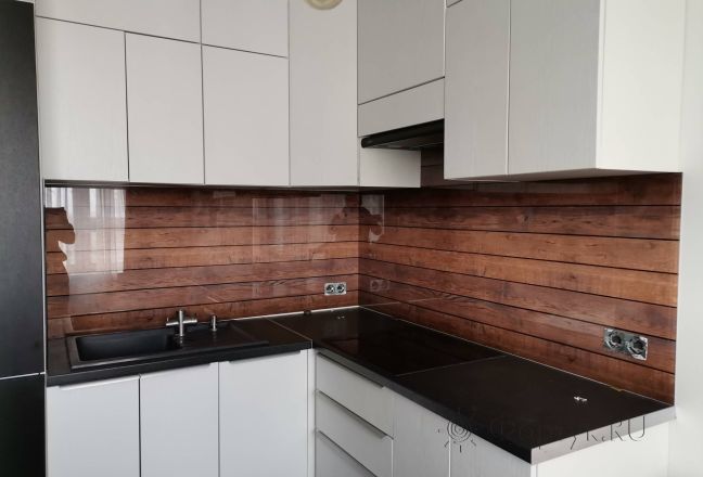 Фартук для кухни фото: доски деревянные, заказ #ИНУТ-12148, Белая кухня. Изображение 300530