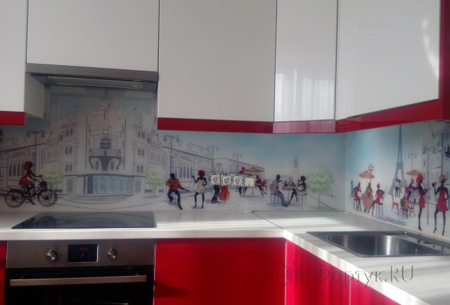 Скинали фото: французские улочки , заказ #ИНУТ-1113, Красная кухня. Изображение 110828