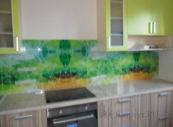 Скинали для кухни фото: геометрические фигуры., заказ #SN-17, Зеленая кухня.