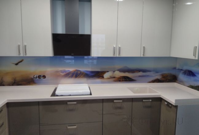 Стеновая панель фото: гейзеры и чистое небо, заказ #ИНУТ-526, Серая кухня. Изображение 186828