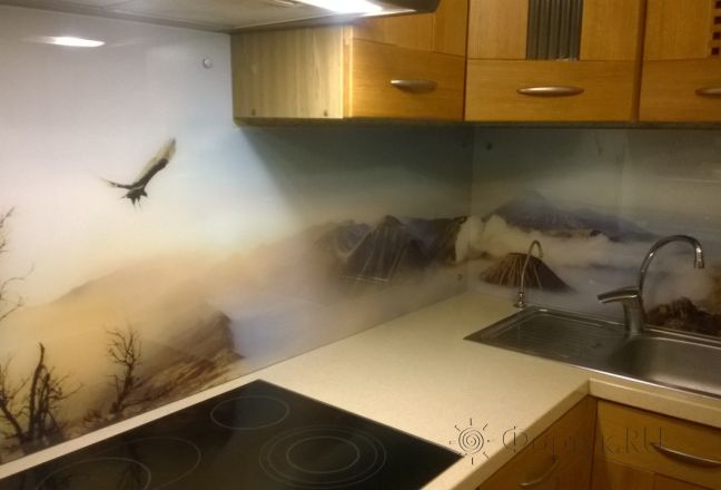 Фартук с фотопечатью фото: гейзеры и чистое небо, заказ #ИНУТ-1106, Коричневая кухня. Изображение 186828