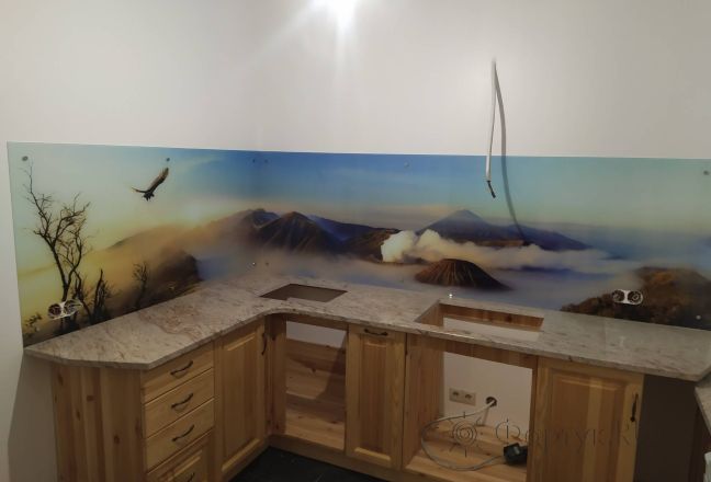Фартук с фотопечатью фото: гейзеры и чистое небо, заказ #ИНУТ-14094, Коричневая кухня. Изображение 186828