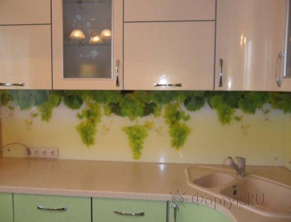 Скинали для кухни фото: грозди винограда, заказ #S-1171, Зеленая кухня.