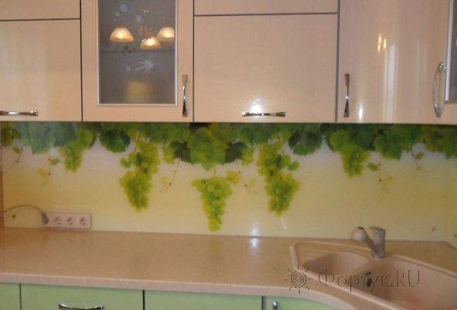 Скинали для кухни фото: грозди винограда, заказ #S-1171, Зеленая кухня. Изображение 111828
